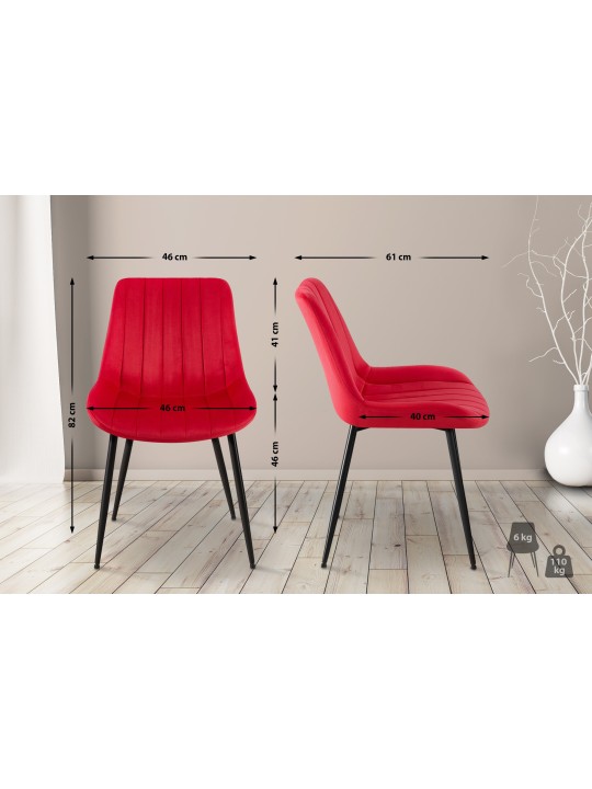 Silla Rahden terciopelo, rojo Silla Rahden terciopelo, rojo