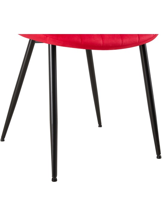 Juego de 2 sillas Rahden terciopelo, rojo