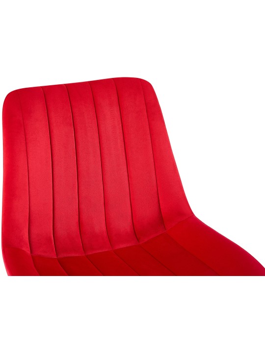Juego de 2 sillas Rahden terciopelo, rojo
