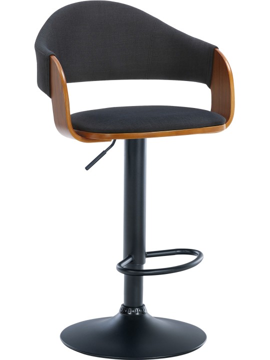 Juego de 2 taburetes de bar tela Nilse, nogal/negro