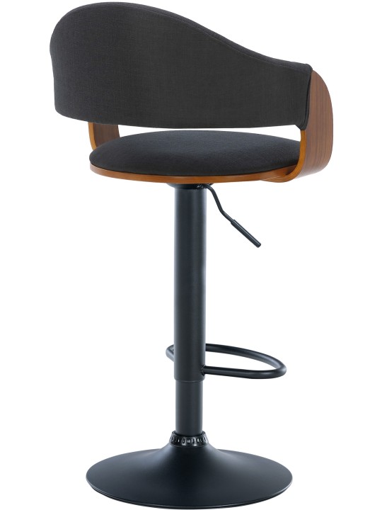 Juego de 2 taburetes de bar tela Nilse, nogal/negro