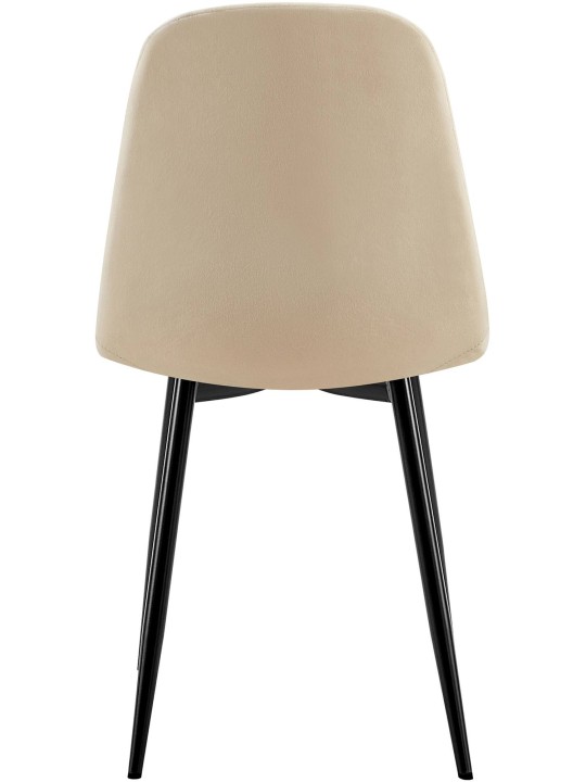 Juego de 4 sillas de comedor Baxter terciopelo, crema