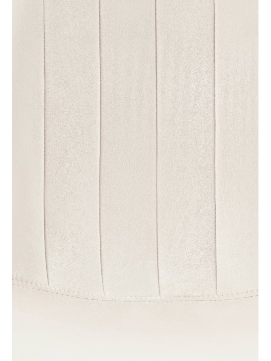 Juego de 4 sillas de comedor Baxter terciopelo, blanco crema