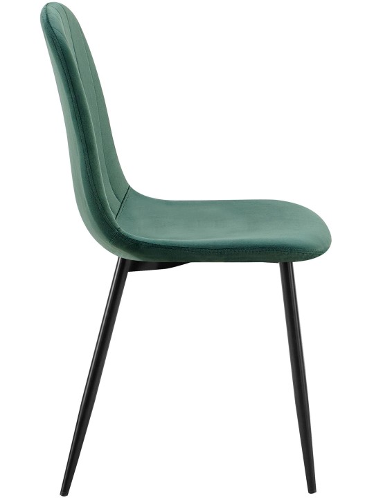 Juego de 4 sillas de comedor Baxter terciopelo, verde