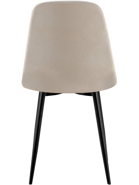 Juego de 4 sillas de comedor Baxter terciopelo, gris