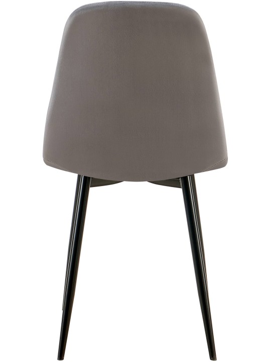 Juego de 4 sillas de comedor Baxter terciopelo, gris oscuro