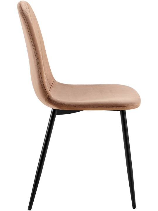 Juego de 4 sillas de comedor Baxter terciopelo, marrón