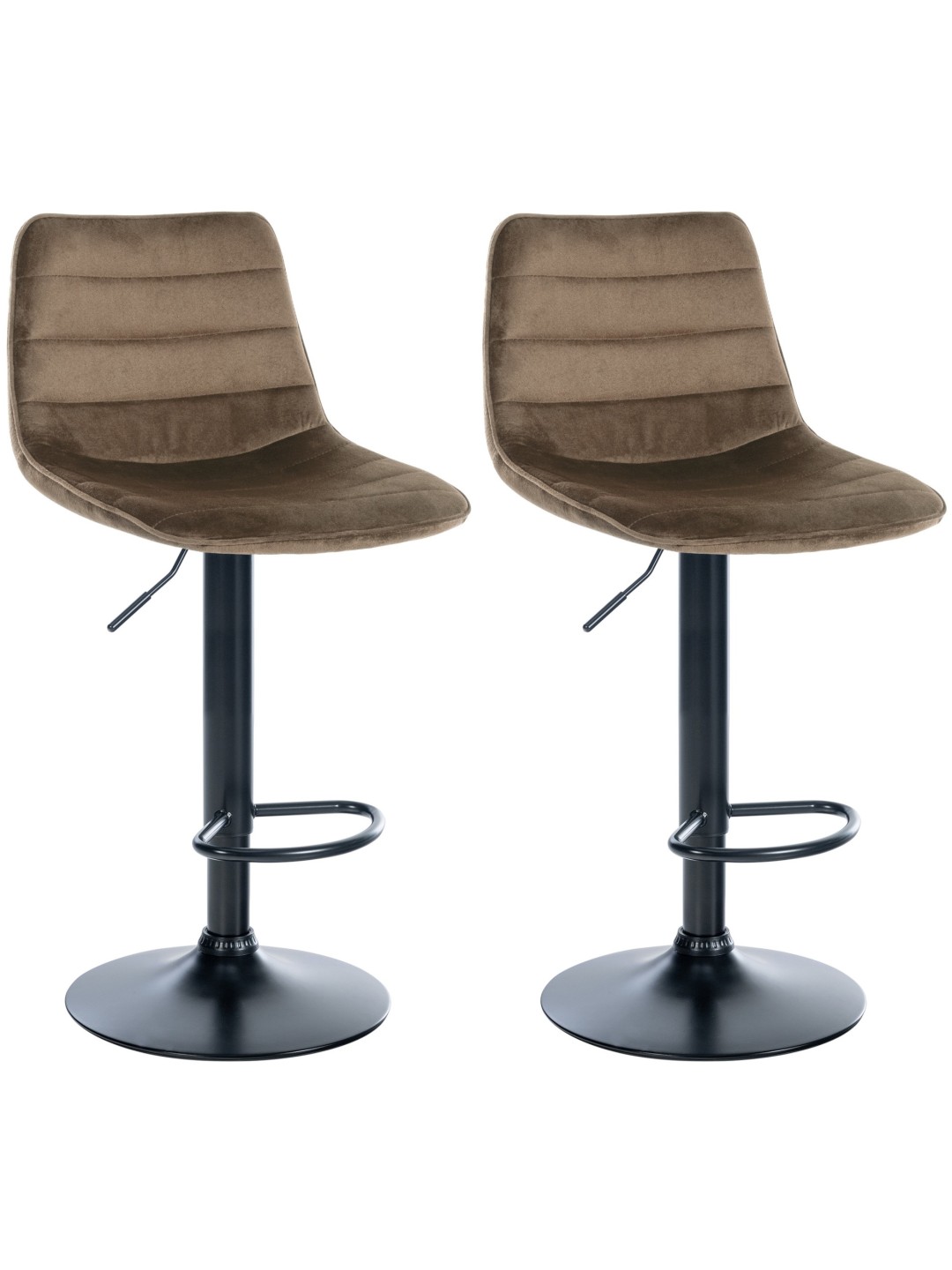Juego de 2 taburetes de bar Lex terciopelo, marrón