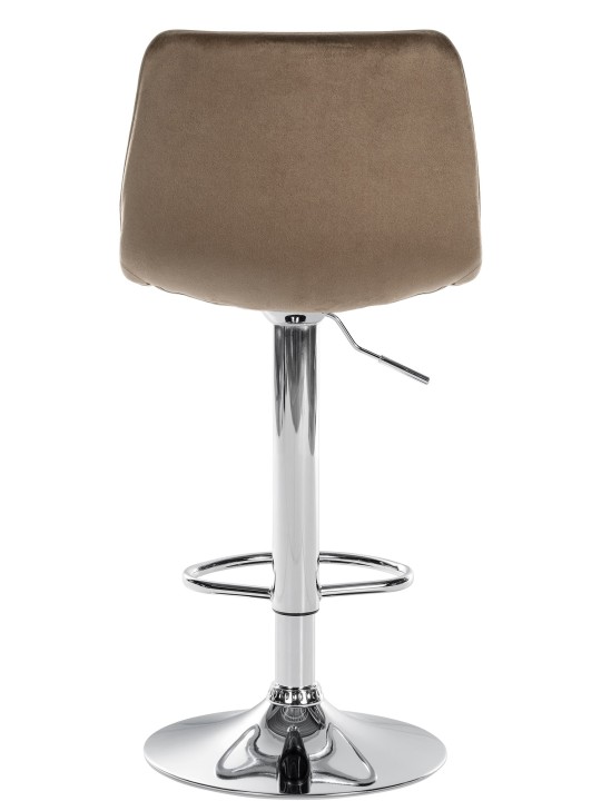 Juego de 2 taburetes de bar Lex terciopelo cromado, marrón