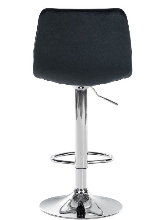 Juego de 2 taburetes de bar Lex terciopelo cromado, negro
