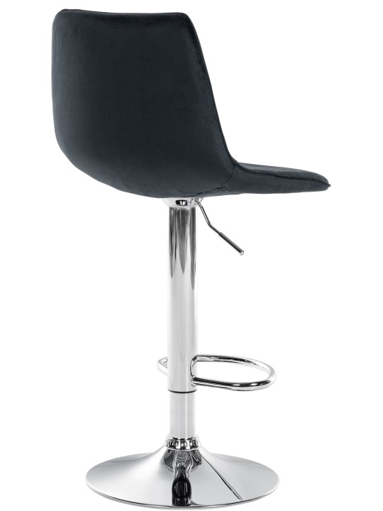Juego de 2 taburetes de bar Lex terciopelo cromado, negro