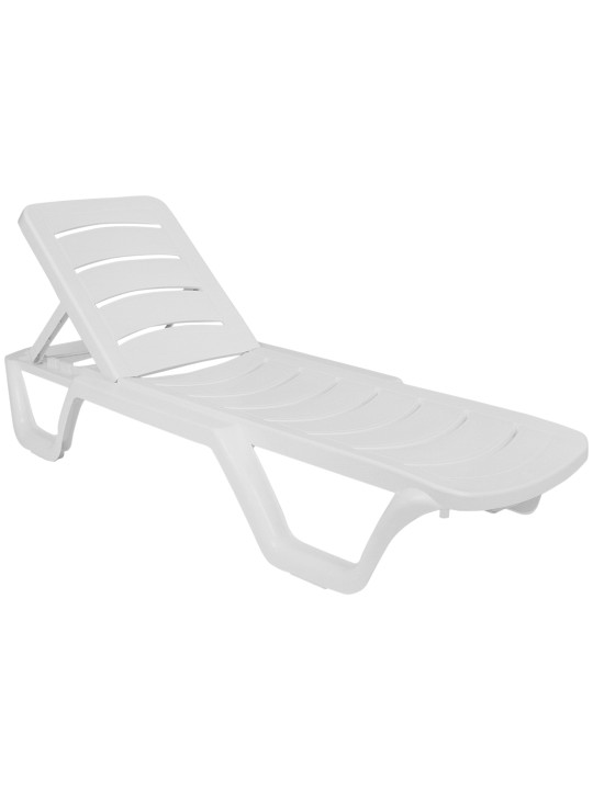 Juego de 10 tumbonas Bahama, blanco