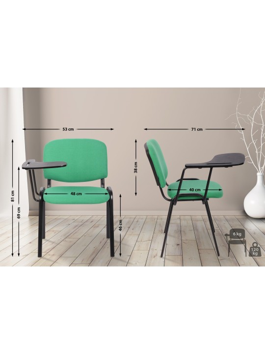 Conjunto de 4 sillas Ken con mesa plegable de tela, verde