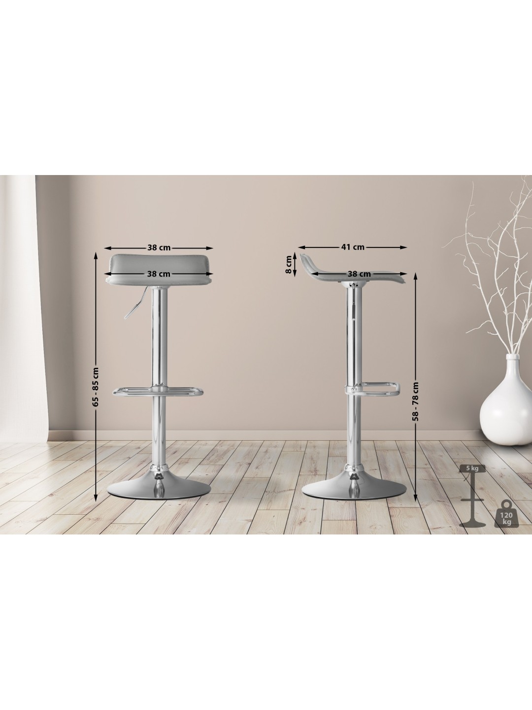 Taburete de bar DYN, gris