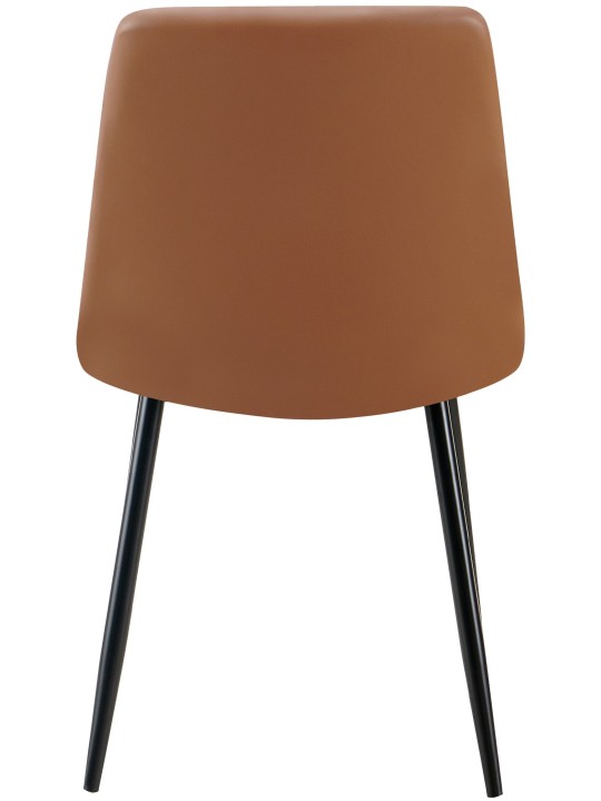 Juego de 4 sillas de comedor Antibes piel sintética, marrón oscuro Juego de 4 sillas de comedor Antibes piel sintética, marrón oscuro