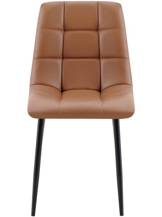 Juego de 4 sillas de comedor Antibes piel sintética, marrón oscuro Juego de 4 sillas de comedor Antibes piel sintética, marrón oscuro