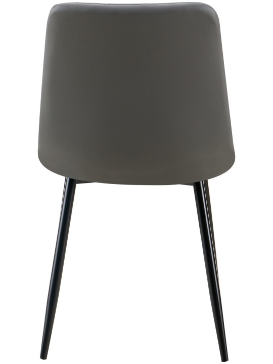 Juego de 4 sillas de comedor Antibes piel sintética, gris oscuro