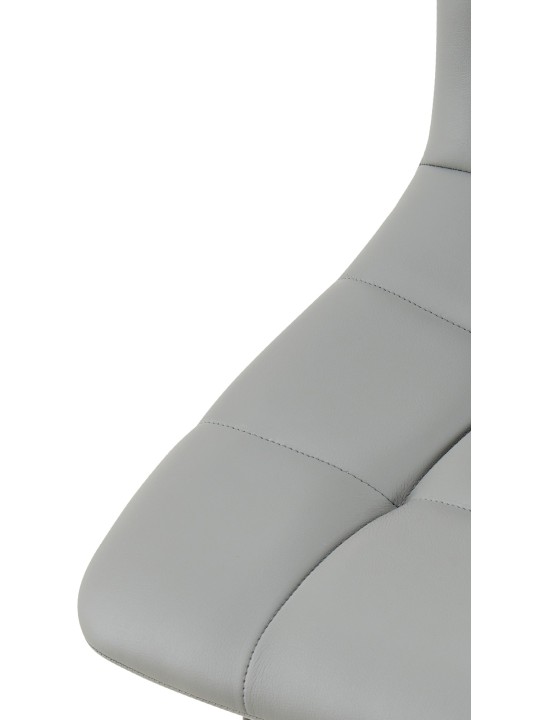 Juego de 4 sillas de comedor Antibes piel sintética, gris claro