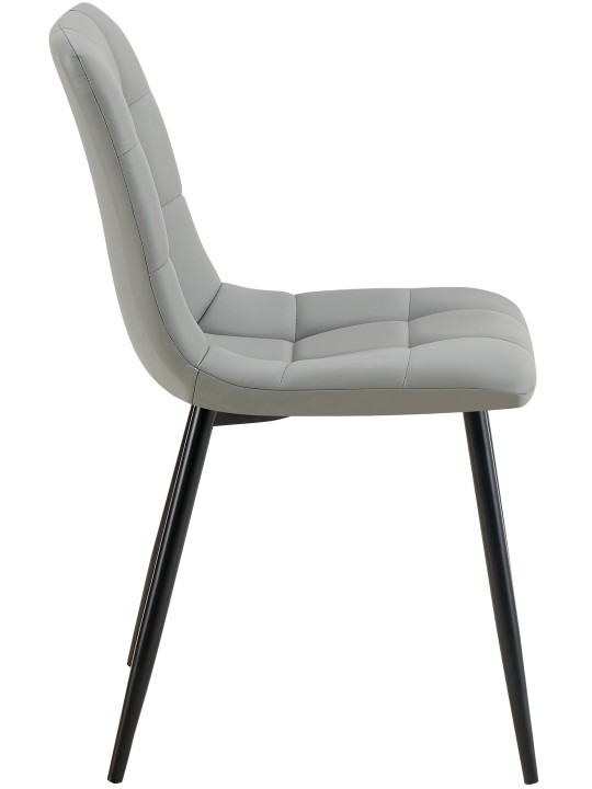 Juego de 4 sillas de comedor Antibes piel sintética, gris claro
