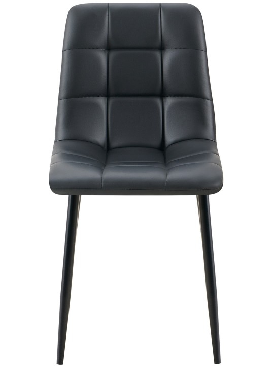 Juego de 4 sillas de comedor Antibes piel sintética, negro