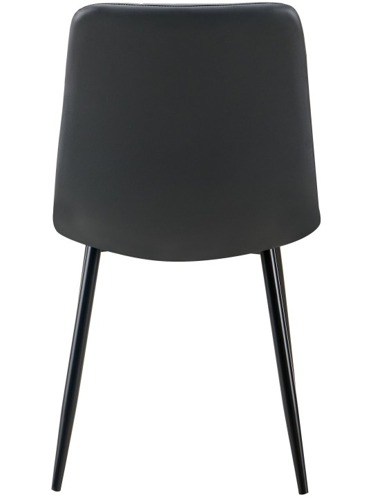 Juego de 4 sillas de comedor Antibes piel sintética, negro