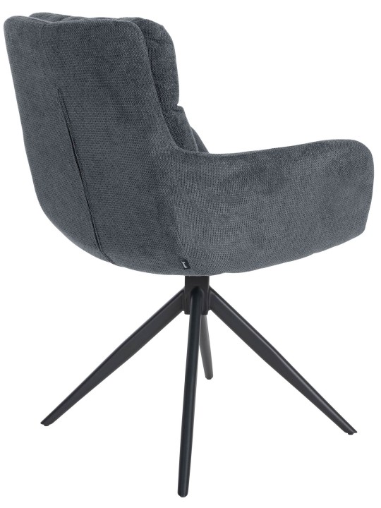 Silla de comedor Vilas tela, negro