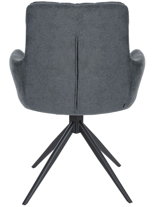Silla de comedor Vilas tela, negro