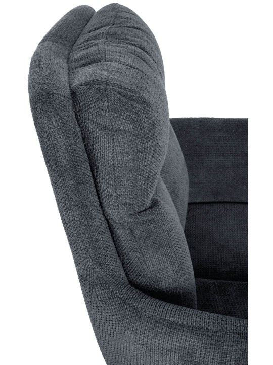 Silla de comedor Vilas tela, negro