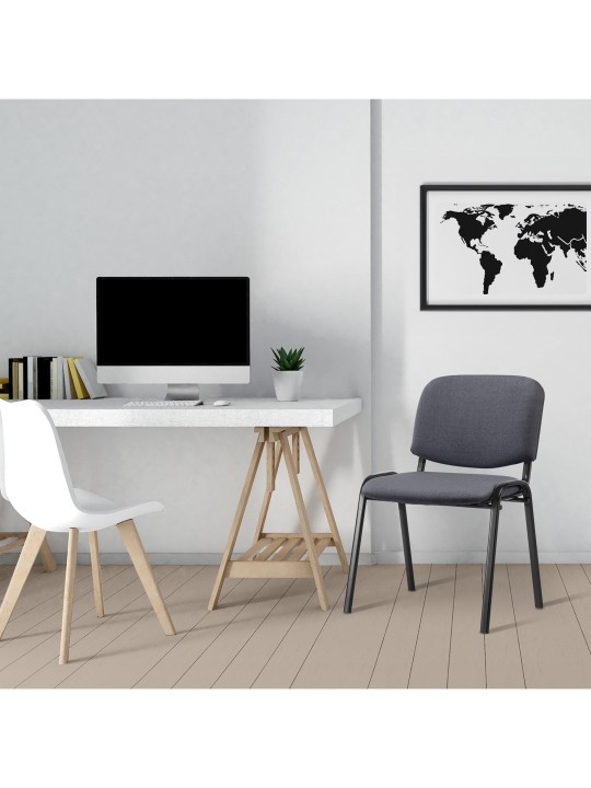 Silla de visita Ken tela, gris