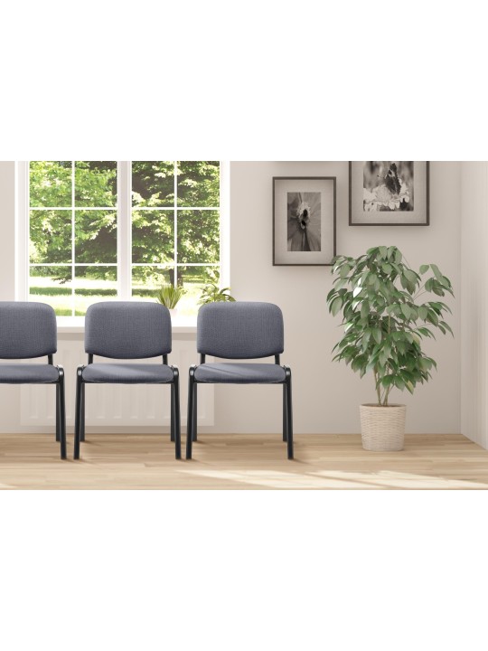 Silla de visita Ken tela, gris