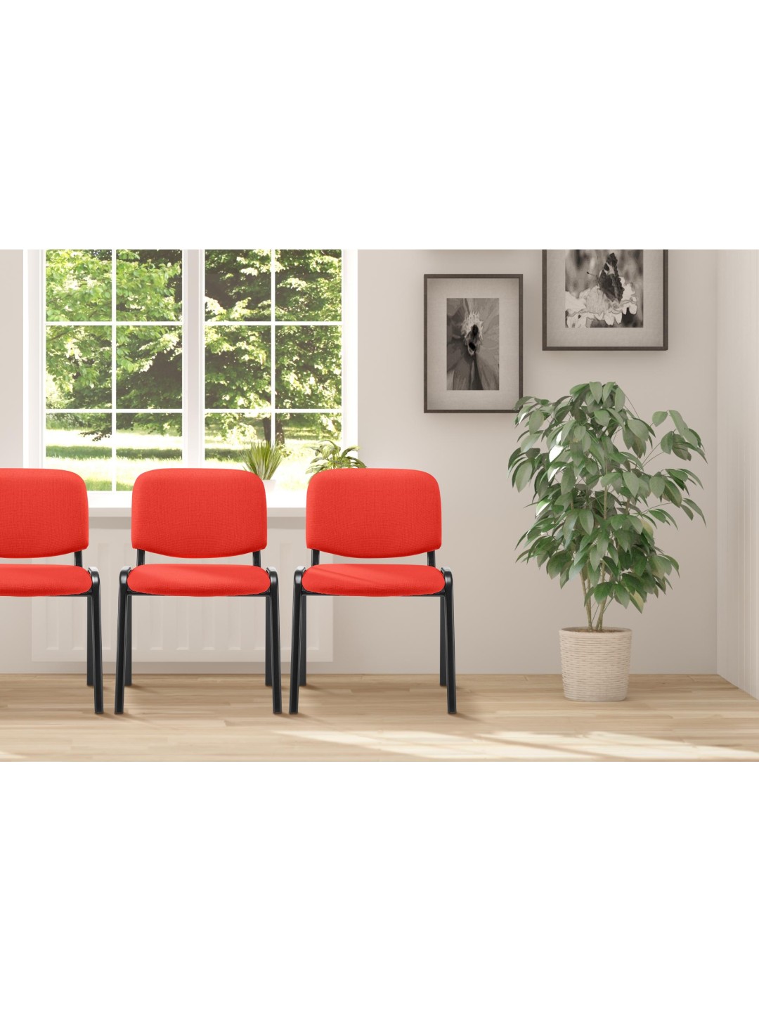 Silla de visita Ken tela, rojo