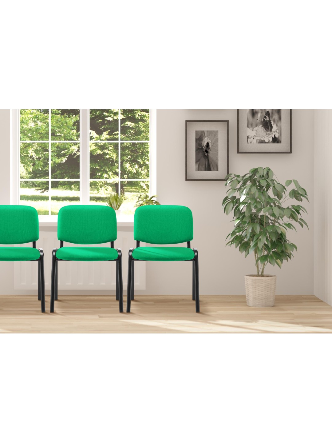 Silla de visita Ken tela, verde