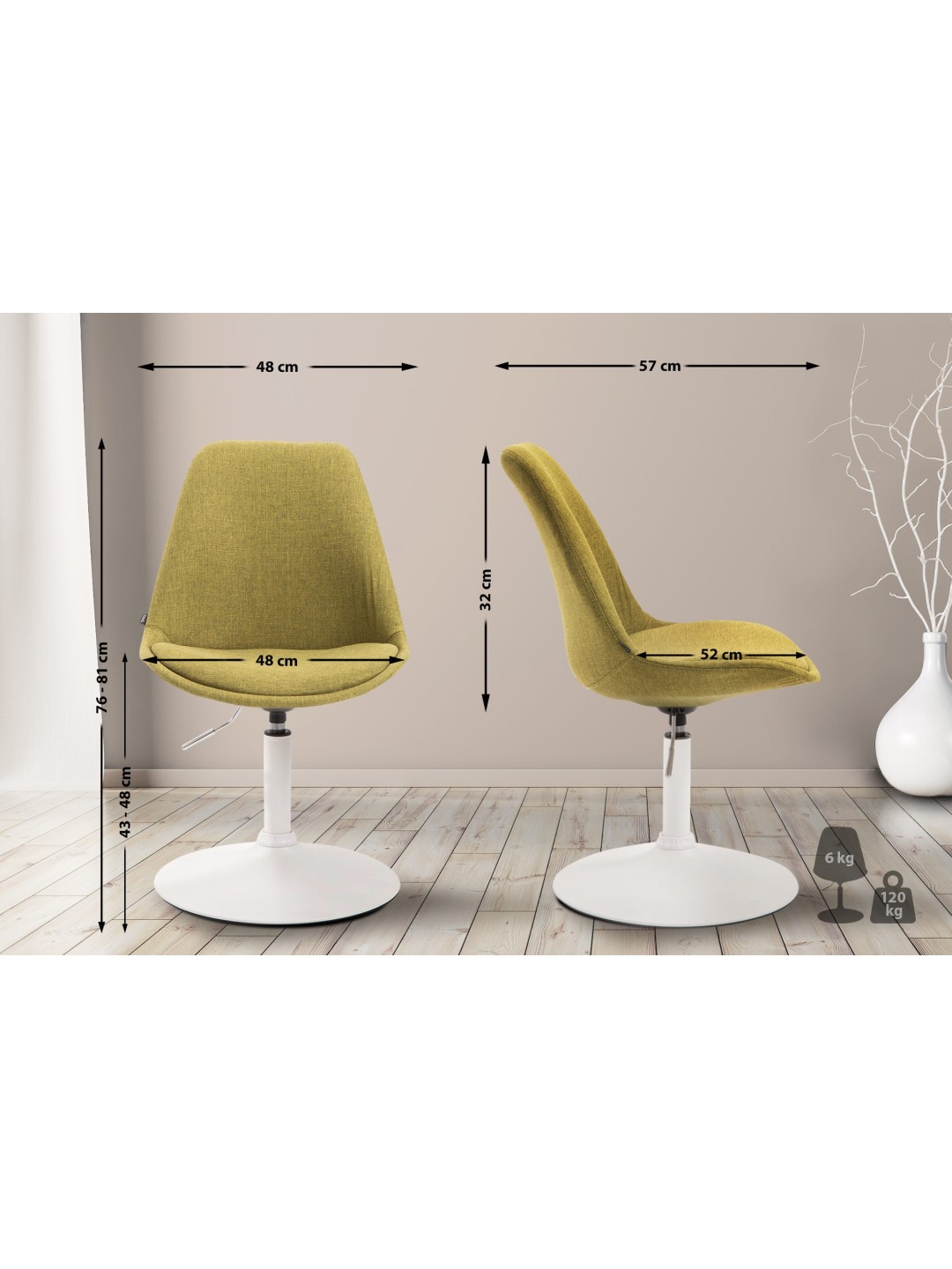 Silla Maverick W tela, verde