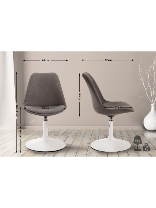 Silla Maverick W tela, gris oscuro