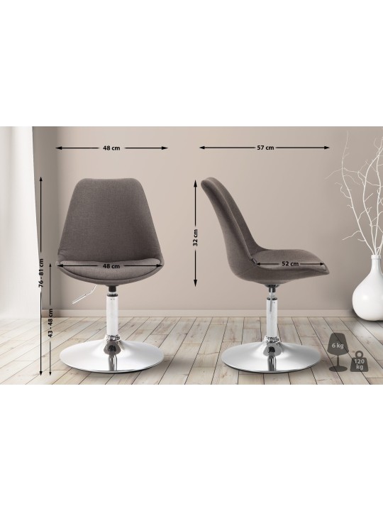 Silla Maverick C tela, gris oscuro