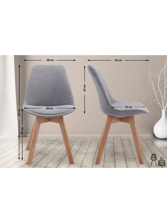 Silla de visita Borneo V2 Tejido Natura, gris