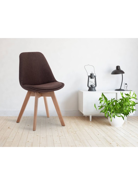 Silla de visita Borneo V2 Tejido Natura, marrón