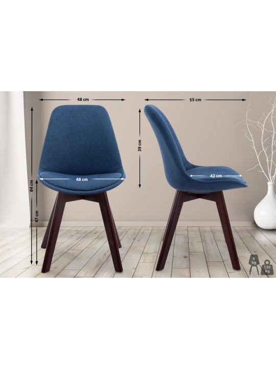 Silla de visita Borneo V2 tela nogal, azul