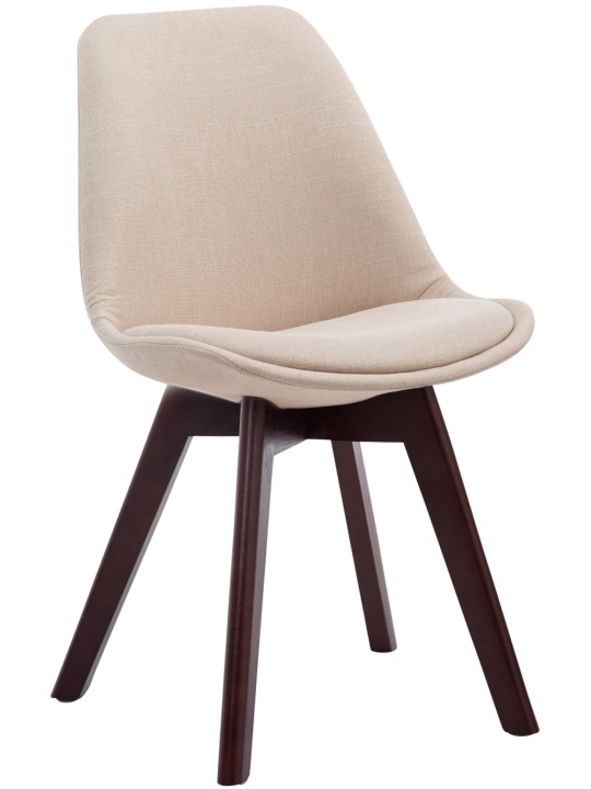 Silla de visita Borneo V2 tela nogal, crema