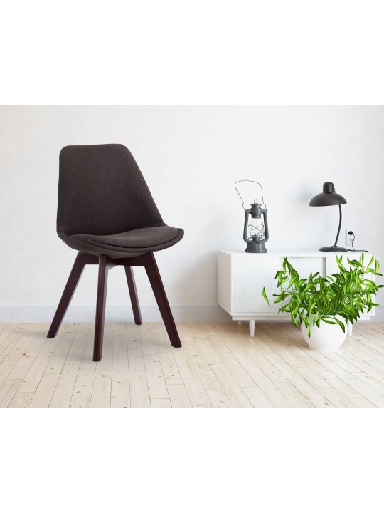 Silla de visita Borneo V2 tela nogal, gris oscuro