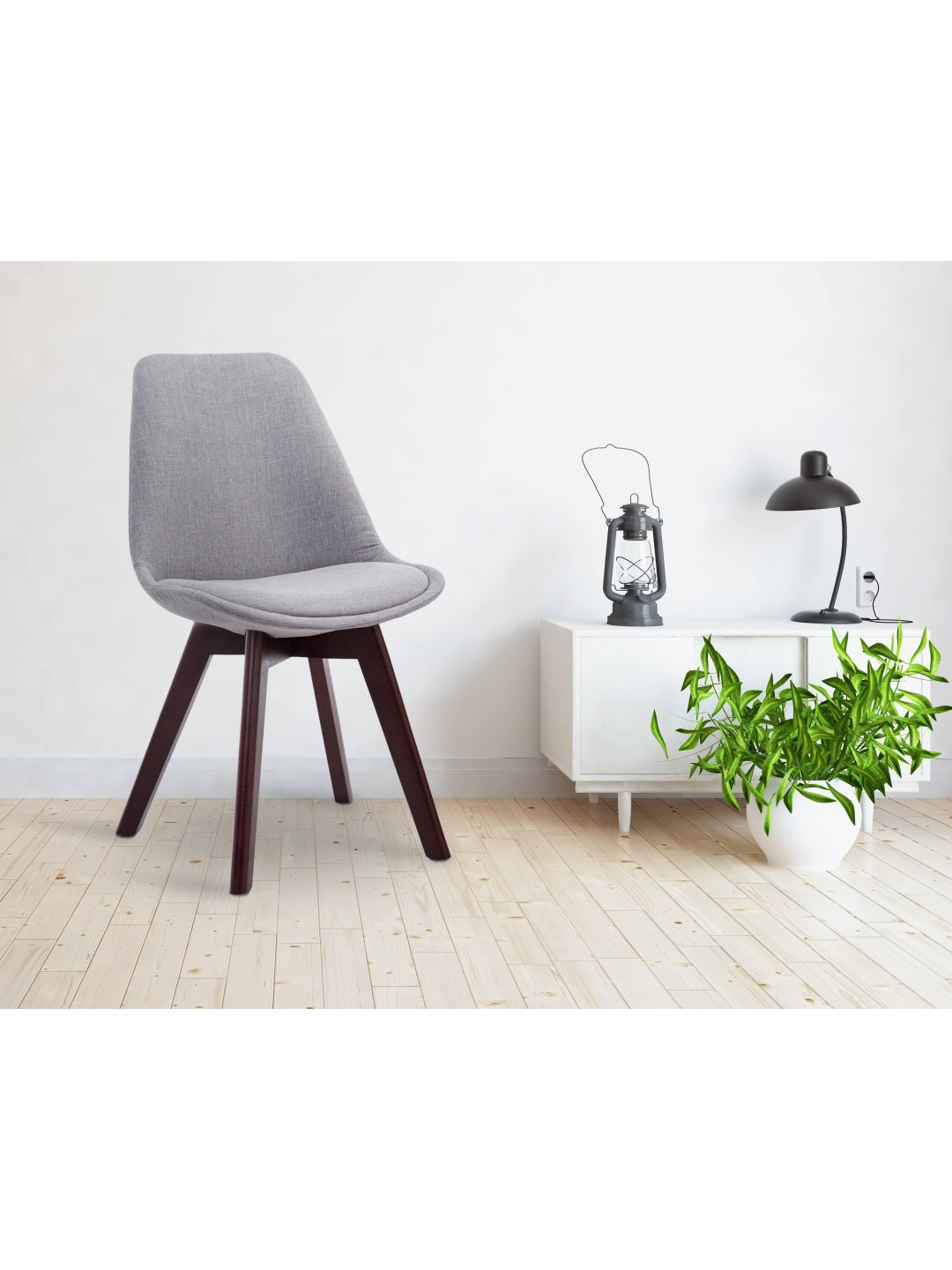 Silla de visita Borneo V2 tela nogal, gris