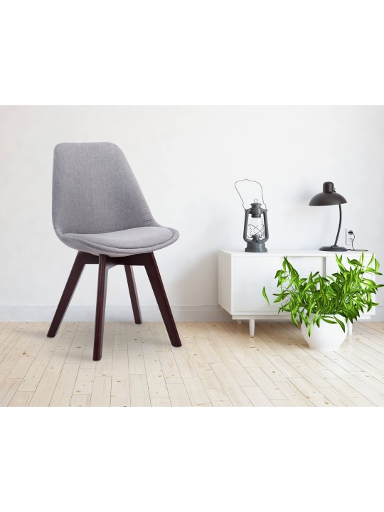 Silla de visita Borneo V2 tela nogal, gris