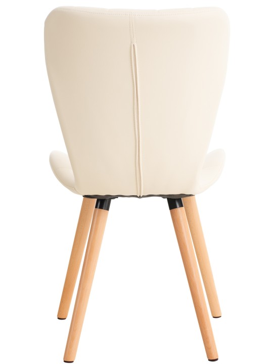 Conjunto de 2 sillas Elda piel sintética, crema
