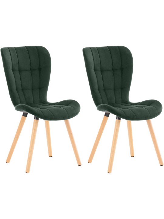 Conjunto de 2 sillas Elda terciopelo, verde Conjunto de 2 sillas Elda terciopelo, verde