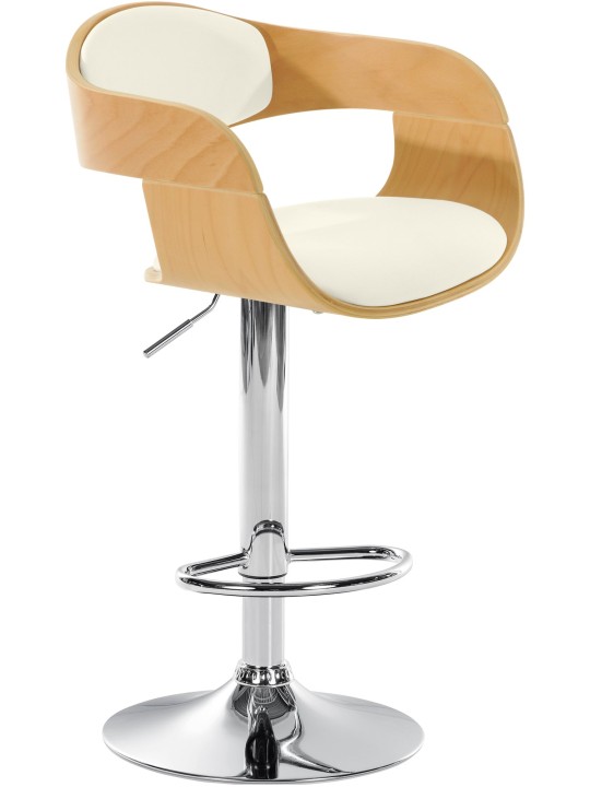 Taburete de bar Kingston C, natural/blanco