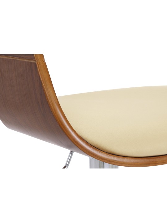 Taburete de bar Kingston C, nogal/crema
