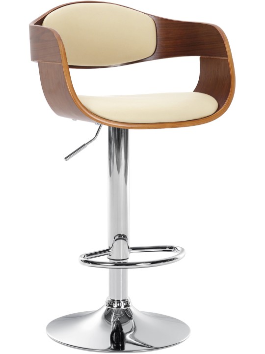 Taburete de bar Kingston C, nogal/crema