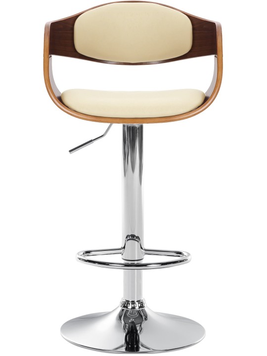 Taburete de bar Kingston C, nogal/crema