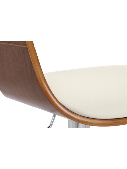 Taburete de bar Kingston C, nogal/blanco