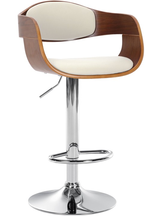 Taburete de bar Kingston C, nogal/blanco